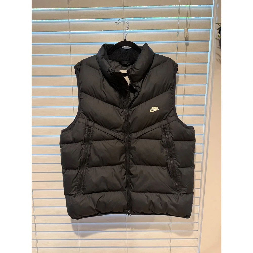 Nike Storm-FIT Men Black Puffer Vest Windrunner Quilted Full Zip XL